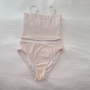 Geode Swim Cream Ribbed Bikini Set